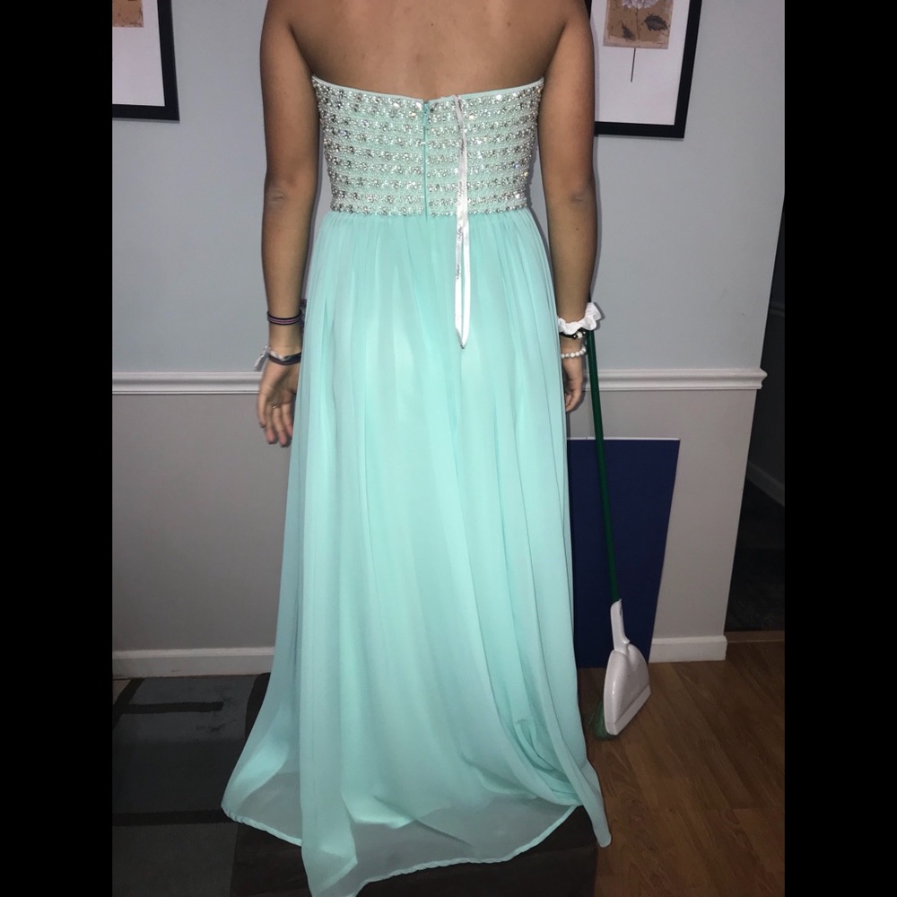 Turquoise Fabuluxe Couture prom dress